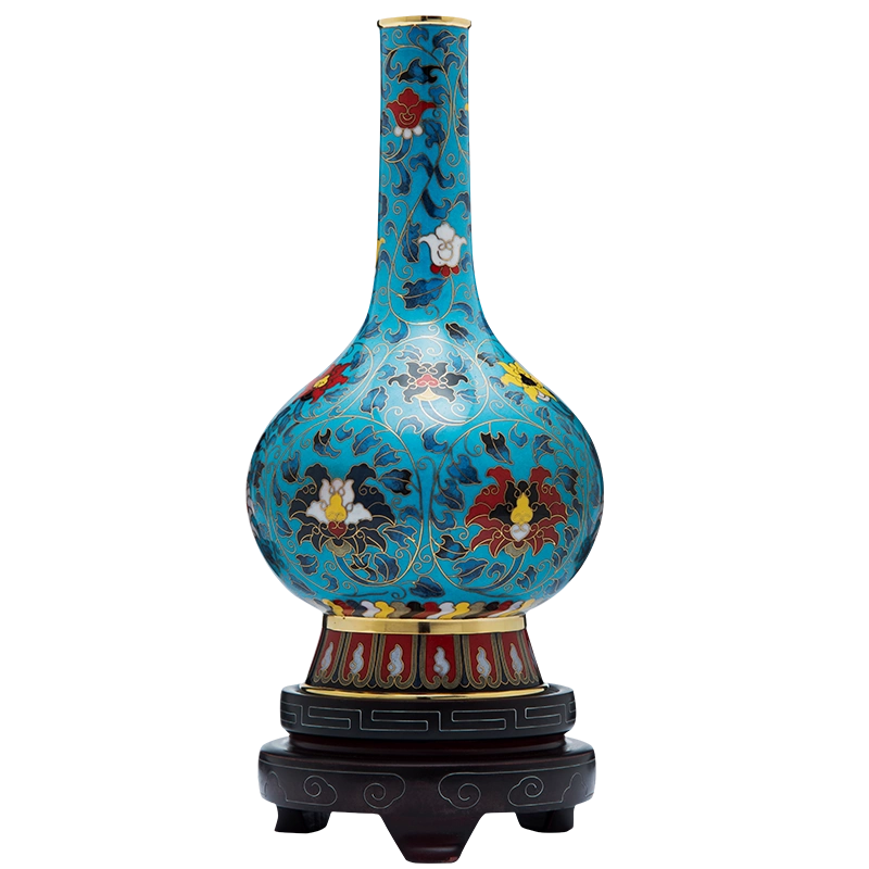 中外珐琅美术馆胆式瓶景泰蓝花瓶中式摆件珐琅节日高档节日礼物