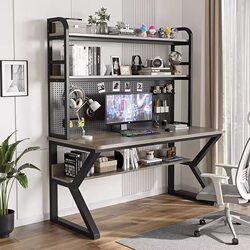 Computer Desk Desktop Home Perforated Board Desk Bookshelf Integrated Combination Student Writing Study Desk Bedroom Office Desk