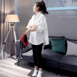 High-End Loose and Casual White Shirt Top for Women, Spring 2026 New Popular Long-Sleeved Shirt