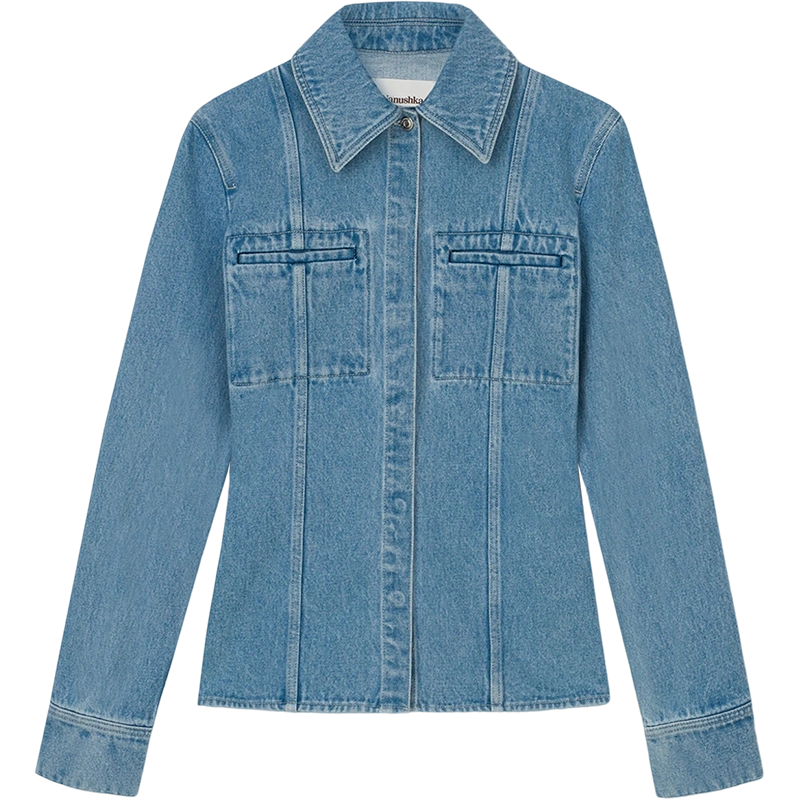 甄选折扣】NANUSHKA 女士MIREIO 经典百搭修身休闲牛仔衬衫