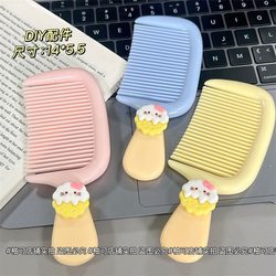 Ice Cream Comb with High Appearance and Cute Anti-Static Small Medium Tooth Comb Thickeneded and Durable Portable Ice Cream Comb