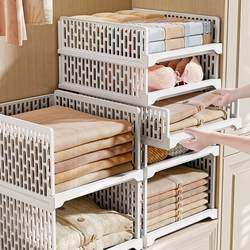 Drawer-Type Wardrobe Partition Shelf for Home Bedroom Dormitory Closet Clothing Separation Storage Organizer Rack