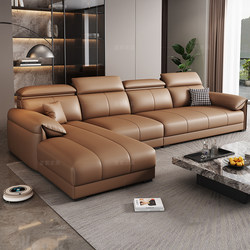 Italian Minimalist Leather Sofa for Living Room 2026 New Model Modern Simple Light Luxury Chaise Longue Straight Row Tech Fabric Sofa