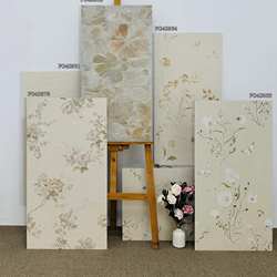 French-Style Vintage Bathroom Tiles 400X800, Antique-Style Embossed Floral Dry-Grain Starry Sky Glaze Background Wall Tiles