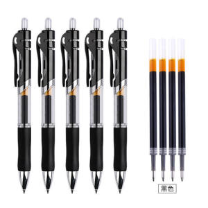 Press the dynamic pen 0.5mm pen core round bead pen, sign the pen conference pen, black, red blue students to learn office supplies