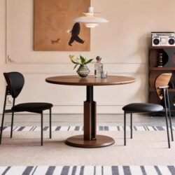 Small Round Dining Table for Home Use, Dining Table for Living Room, Adjustable Height Coffee Table for Balcony, Small Round Table for Restaurant