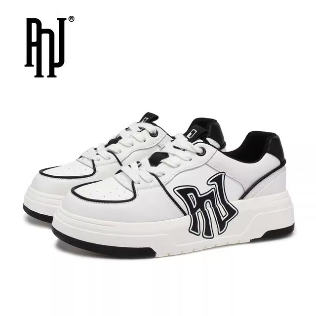 pnj official flagship store genuine men and women couples retro casual sneakers low-cut thick soles heightening senior NY shoes