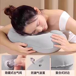 Inflatable U-Shaped Pillow for Travel, Portable Neck Pillow for Car and Airplane, U-Shaped Neck Support Pillow for Travel, Press-Type Neck Pillow