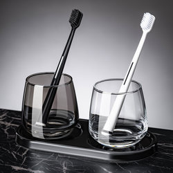 Hotel Glass Mouthwash Cup, Simple Toothbrush Cup Set, Household Couple's Washing Cup, a Pair of High-End Storage Racks