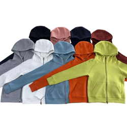 Spring Style [Double Zipper Hoodie] Simple and Elegant Three-Layer Liquid Air Cotton Jacket, Versatile and Fashionable Women's Sweatshirt