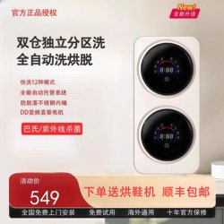 Double-Warehouse Mini Washing Machine, Wall-Mounted, Special for Washing Underwear and Socks, Small Fully Automatic Drum Washing Machine with Washing, Drying, and Spinning Functions