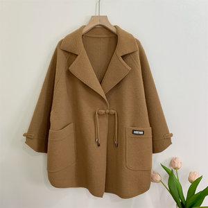 
Mother's clothing 2025 new autumn and winter double-sided woolen coat, western style large size top, middle-aged and elderly women's temperament coat