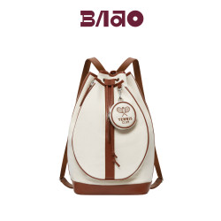 Baao｜Old Money Style Tennis Natural Canvas Bag Backpack Tennis Bag Badminton Bag Sports Outdoor Racket Bag