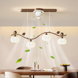 Restaurant Chandelier with Fan, French Cream Style, 2026 New Creative and Personalized Artistic Long Bar Table Lamp
