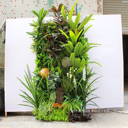 Simulated plant wall, green plant wall, indoor and outdoor green decoration, fake plant, onion grass, Milan grass, artificial plant wall