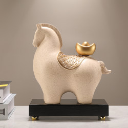 Chinese-Style Fortune-Attracting Horse Figurine for Living Room, Wine Cabinet, Entrance, Light Luxury, High-End Office, Tv Cabinet Decoration