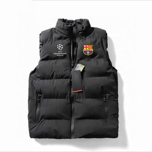 
Barcelona Real Madrid Men's and Women's Sports and Casual Vest Couple Jacket Winter Winter Winter Winter Cotton Thickened Warm Vest