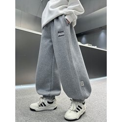 Boys' Versatile Pants for Spring and Autumn 2026 New Thickened Sports Sweatpants for Older Children, Stylish Casual Pants for Boys