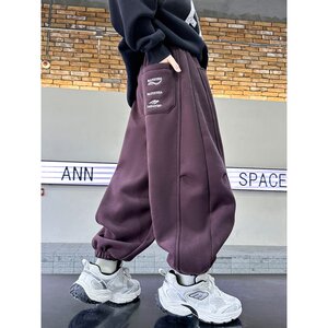 
Boys' Pants Spring and Autumn 2026 New Children's Loose Casual Sports Pants Medium and Large Children's Fashionable and Cool Velvet Sweatpants