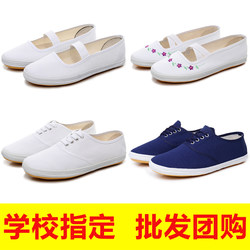 White Mesh Shoes, White Sneakers, Special Dance Shoes for School Gymnastics Performances, Lace-Up White Shoes, Casual Shoes for Men and Women, Nurse Shoes