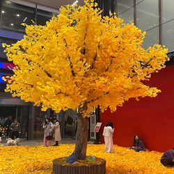Simulated Ginkgo Tree Simulated Tree Wedding Restaurant Hotel Interior Decoration Golden Wishing Tree Prop Tree Fake Tree Large