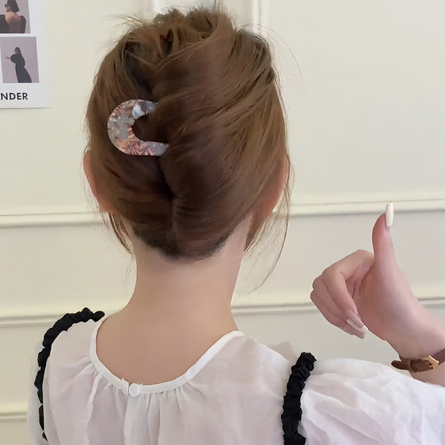 Acetic acid U-shaped hairpins, new Chinese style 2025 new high-end hairpins, hair accessories for women, cannot be shaken off without banging the head