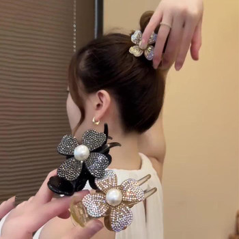 
Exquisite diamond flower bun head grabbing hair accessories artifact