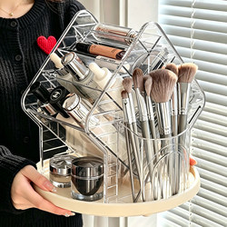 Cosmetics Storage Box, Desktop High-End Rotating Vanity Table, Lipstick, Makeup Brushes, Skin Care Products, Jewelry Display Stand