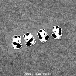 Car Stickers, Personalized Cute Panda Electric Motorcycle Helmet Glass Creative Scratch Cover Waterproof Reflective Stickers