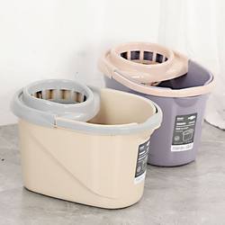 Durable Household Cleaning Bucket for Bathroom, Rotating Mop Bucket, Movable, Hands-Free, Manual Water Squeezing and Drying, Floor-Standing Type