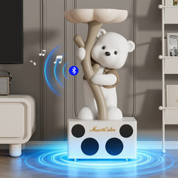 Cute Bear Karaoke Speaker, Creative Floor-Standing Decoration for Living Room, Large Home Decor, Light Luxury High-End Coffee Table Gift
