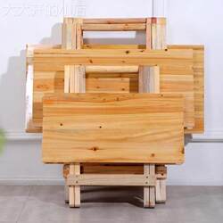 Installation-Free Solid Wood Foldableing Table Household Simple Small Table Dining Table Study Table Stall Commercial Restaurant Portable
