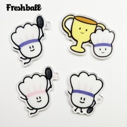 Freshball cute badminton refrigerator stickers