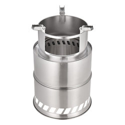 Portable Stainless Steel Foldable Wood Stove Windproof Picnic Stove BBQ Grill Camping Cooker