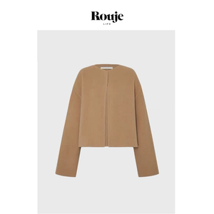 
[Ready Stock] Rouje Life Gao Yuanyuan's same style camel woolen coat women's short loose woolen coat winter