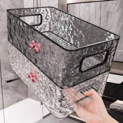 Transparent Acrylic Storage Box Desktop Ins Cosmetics Snack Storage Basket Skin Care Products Dressing Table Miscellaneous Box