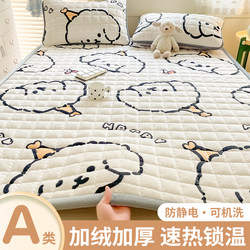 Class a Maternal and Infant Grade Coral Milk Velvet Mattress Autumn and Winter Thickened Blanket Pad 1.5m X 2m Plush Mattress Topper