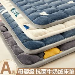 Milk Coral Fleece Mattress Pad Soft Cushion for Home Use Winter Blanket Bed Mat Quilt for Student Dormitory Single Plush