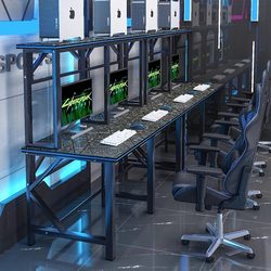 E-Sports Desk Internet Cafe Computer Case Integrated Desk and Chair Home Desktop Competitive Gaming Desk Multi-Player Computer Desk