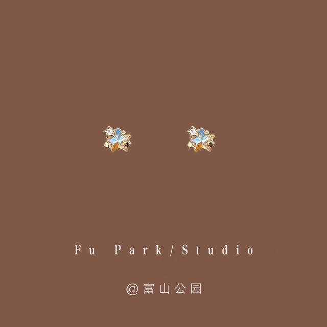 Mercury Records Don't Need to Remove Mini Small Fantasy Colorful Star Earrings 925 Sterling Silver Daily Fine Ear Patch