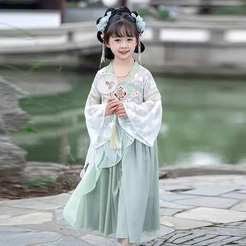 その他サービス | 福利厚生 女童汉服春秋款儿童超仙古风襦裙女宝宝中国风唐装古装 ベビー