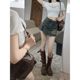 Retro washable and antique denim skirt women's summer hot girl high waist slim A-line skirt short skirt
