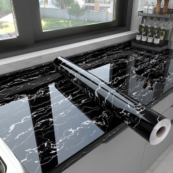 Kitchen Oil-Proof Stickers Waterproof Self-Adhesive Wallpaper Cabinet Moisture-Proof Mat Stove Marble Film Countertop Protective Film
