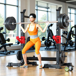 Barbell Squat Rack Home Fitness Equipment Adjustable Bench Press Rack Set Men's Strength Multi-Functional Professional Weightlifting Bench