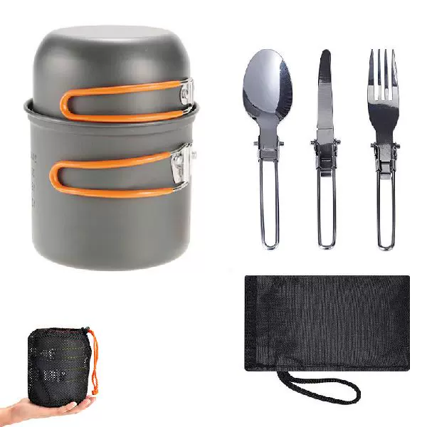 Portable 3 In 1 Outdoor Camping Picnic Cutlery Set-Taobao