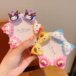 Children's Sanrio Cartoon Cat Ear Hair Clips, Cute Baby Hair Clips That Don'T Damage Hair, Princess Bangs Clips, Hair Accessories