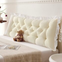 Korean-Style Ruffled Headboard Cushion, Large Backrest, Bedroom Sofa, Post-Modern Simple Throw Pillow