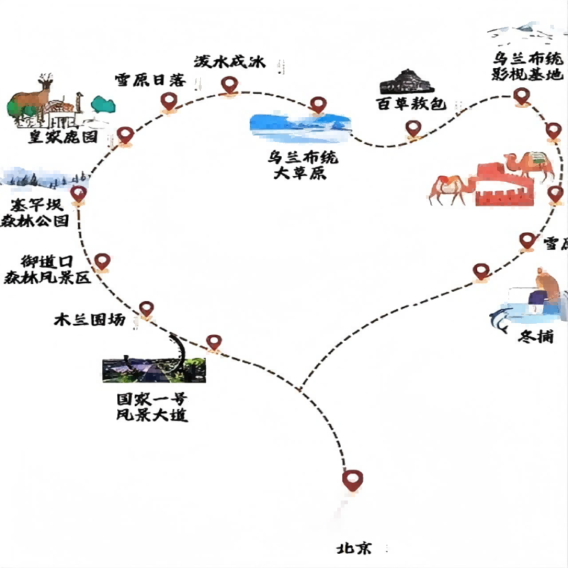 冰雪狂欢&越野+冬捕+驯鹿丨2-8人乌兰布统木兰围场塞罕坝3天2晚