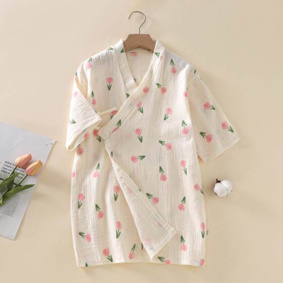 
Class A cotton children's pajamas summer thin bath towel bathrobe baby cartoon home clothes pajamas air conditioning clothes kd33
