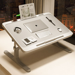 Meow Student Bedside Table, Foldable Desk for Windowsill, Student Dormitory Desk, Laptop Stand, Office Desk, Lazy Bedroom Floor Table, Ins-Style Study Mobile Table, Large Size